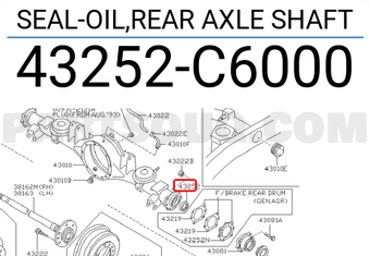 Nissan 43252C6000 SEAL-OIL,REAR AXLE SHAFT