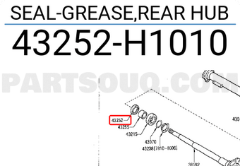 Nissan 43252H1010 SEAL-GREASE,REAR HUB