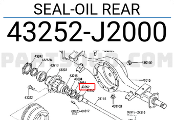 Nissan 43252J2000 SEAL-OIL REAR