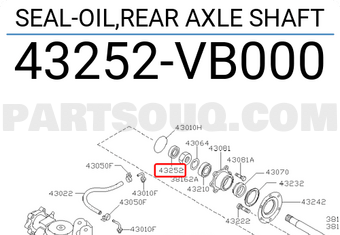 Nissan 43252VB000 SEAL-OIL,REAR AXLE SHAFT