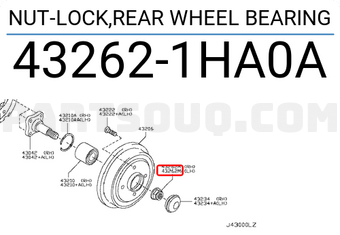 Nissan 432621HA0A NUT-LOCK,REAR WHEEL BEARING