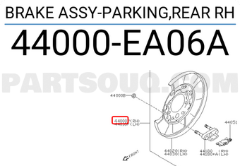 Nissan 44000EA06A BRAKE ASSY-PARKING,REAR RH