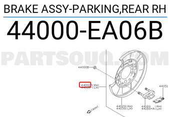 Nissan 44000EA06B BRAKE ASSY-PARKING,REAR RH