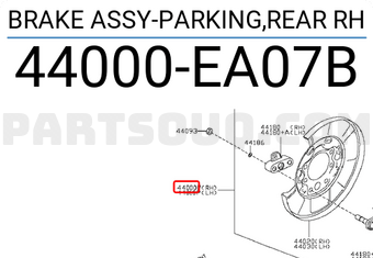 Nissan 44000EA07B BRAKE ASSY-PARKING,REAR RH