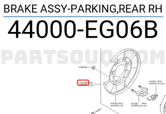 Nissan 44000EG06B BRAKE ASSY-PARKING,REAR RH