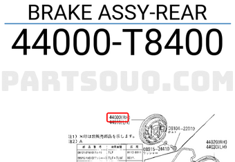Nissan 44000T8400 BRAKE ASSY-REAR