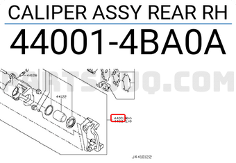 Nissan 440014BA0A CALIPER ASSY REAR RH