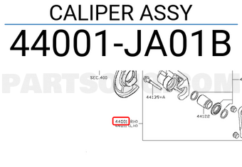 Nissan 44001JA01B CALIPER ASSY