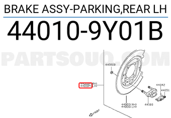 Nissan 440109Y01B BRAKE ASSY-PARKING,REAR LH