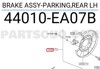 Nissan 44010EA07B BRAKE ASSY-PARKING,REAR LH