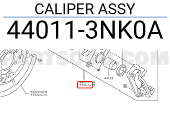 Nissan 440113NK0A CALIPER ASSY