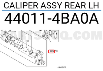 Nissan 440114BA0A CALIPER ASSY REAR LH