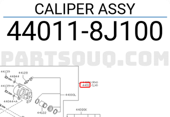 Nissan 440118J100 CALIPER ASSY
