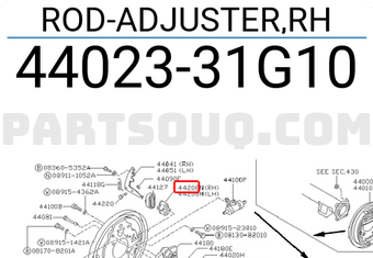 Nissan 4402331G10 ROD-ADJUSTER,RH