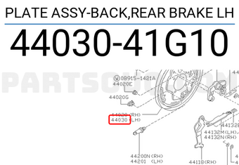 Nissan 4403041G10 PLATE ASSY-BACK,REAR BRAKE LH