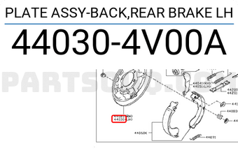 Nissan 440304V00A PLATE ASSY-BACK,REAR BRAKE LH