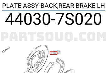 Nissan 440307S020 PLATE ASSY-BACK,REAR BRAKE LH