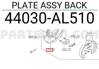 Nissan 44030AL510 PLATE ASSY BACK