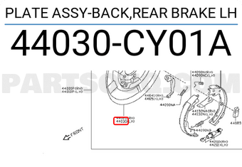 Nissan 44030CY01A PLATE ASSY-BACK,REAR BRAKE LH