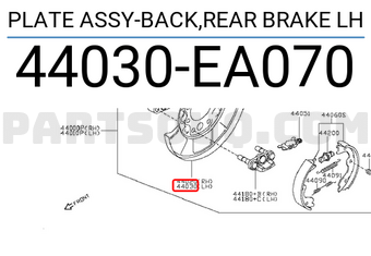 Nissan 44030EA070 PLATE ASSY-BACK,REAR BRAKE LH