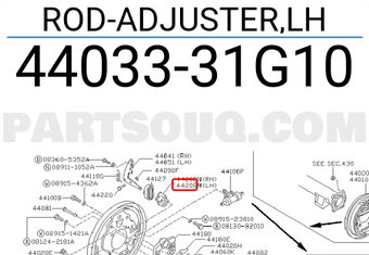 Nissan 4403331G10 ROD-ADJUSTER,LH