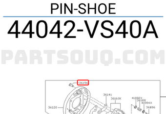 Nissan 44042VS40A PIN-SHOE