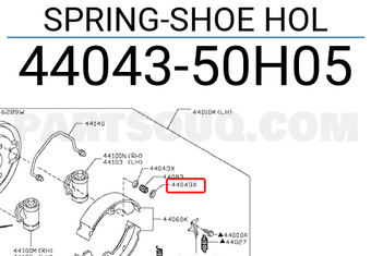 Nissan 4404350H05 SPRING-SHOE HOL