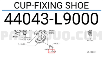 Nissan 44043L9000 CUP-FIXING SHOE