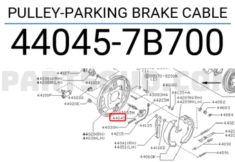 Nissan 440457B700 PULLEY-PARKING BRAKE CABLE