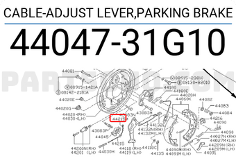 Nissan 4404731G10 CABLE-ADJUST LEVER,PARKING BRAKE