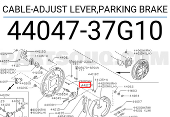 Nissan 4404737G10 CABLE-ADJUST LEVER,PARKING BRAKE