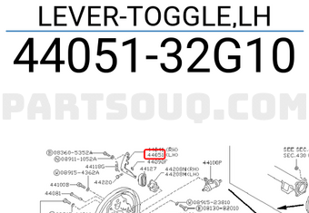 Nissan 4405132G10 LEVER-TOGGLE,LH