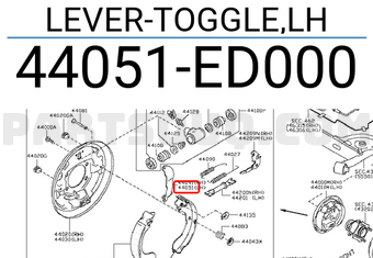 Nissan 44051ED000 LEVER-TOGGLE,LH