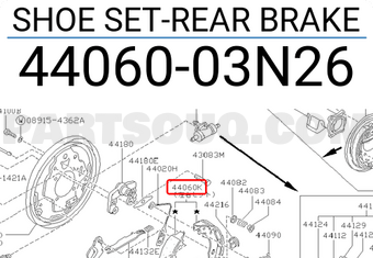 Nissan 4406003N26 SHOE SET-REAR BRAKE