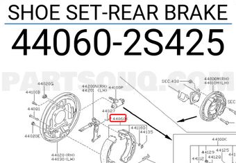 Nissan 440602S425 SHOE SET-REAR BRAKE