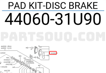 Nissan 4406031U90 PAD KIT-DISC BRAKE