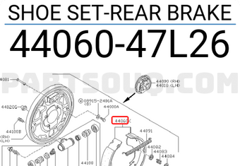 Nissan 4406047L26 SHOE SET-REAR BRAKE