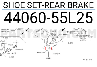 Nissan 4406055L25 SHOE SET-REAR BRAKE