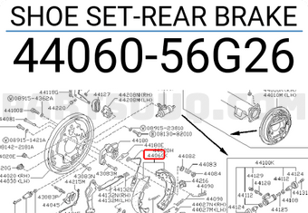 Nissan 4406056G26 SHOE SET-REAR BRAKE