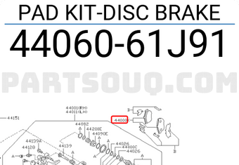Nissan 4406061J91 PAD KIT-DISC BRAKE