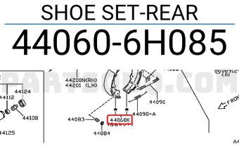 Nissan 440606H085 SHOE SET-REAR