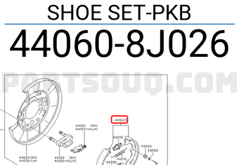 Nissan 440608J026 SHOE SET-PKB
