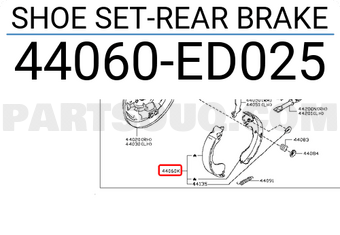 Nissan 44060ED025 SHOE SET-REAR BRAKE