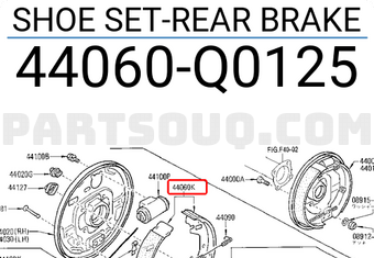 Nissan 44060Q0125 SHOE SET-REAR BRAKE
