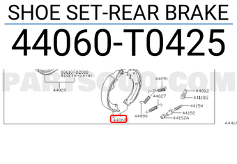 Nissan 44060T0425 SHOE SET-REAR BRAKE