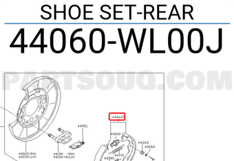 Nissan 44060WL00J SHOE SET-REAR