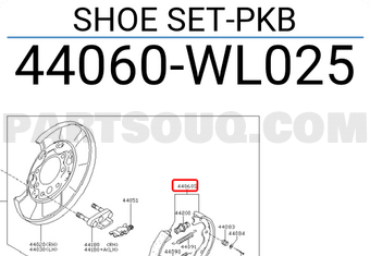 Nissan 44060WL025 SHOE SET-PKB