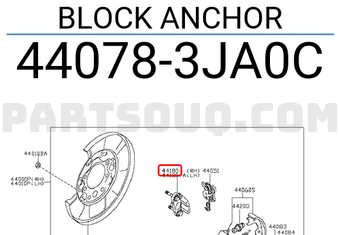Nissan 440783JA0C BLOCK ANCHOR