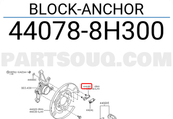 Nissan 440788H300 BLOCK-ANCHOR