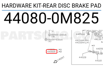 Nissan 440800M825 HARDWARE KIT-REAR DISC BRAKE PAD